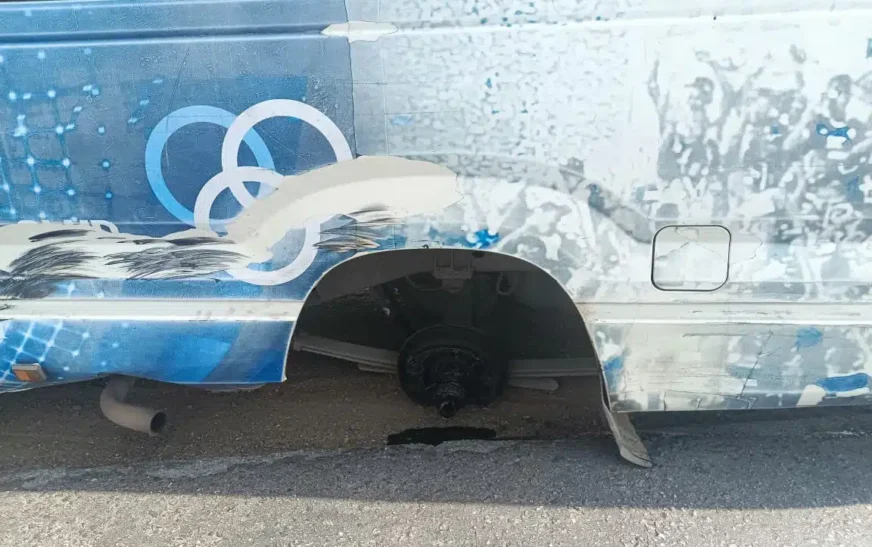 Panic as Bayelsa United Team Bus Suffers Tyre Failure on Abuja Road